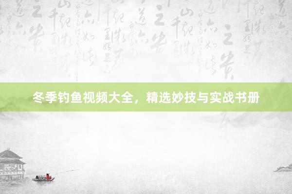 冬季钓鱼视频大全，精选妙技与实战书册
